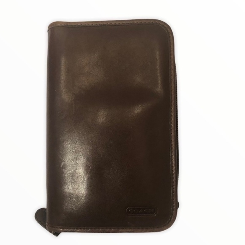 Coach vintage brown leather agenda organize